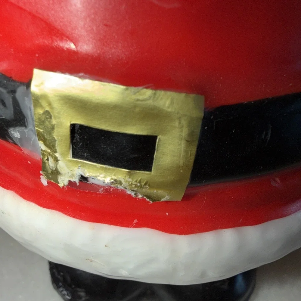 Vintage Christmas Santa‎ Claus Head Face Wax Candle 11 inch